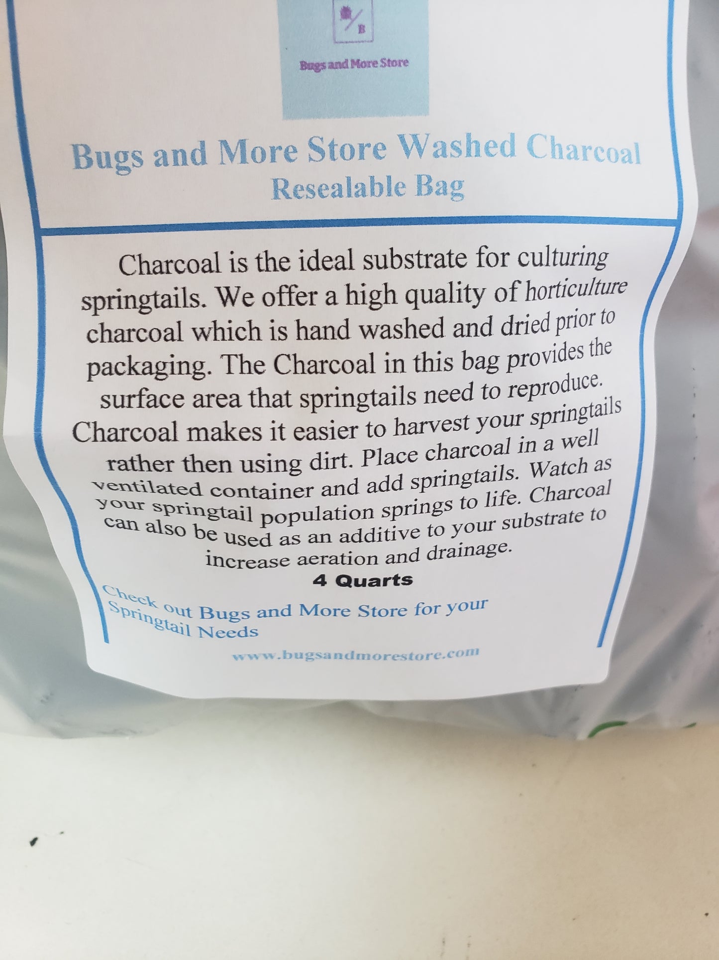 16 Ounce Springtail Starter Culture with Washed Charcoal Substrate - Container Not Provided